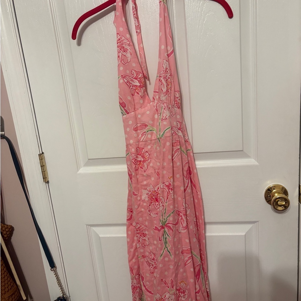 VINTAGE Lilly Pulitzer Pink Halter Dress - Picture 2 of 7